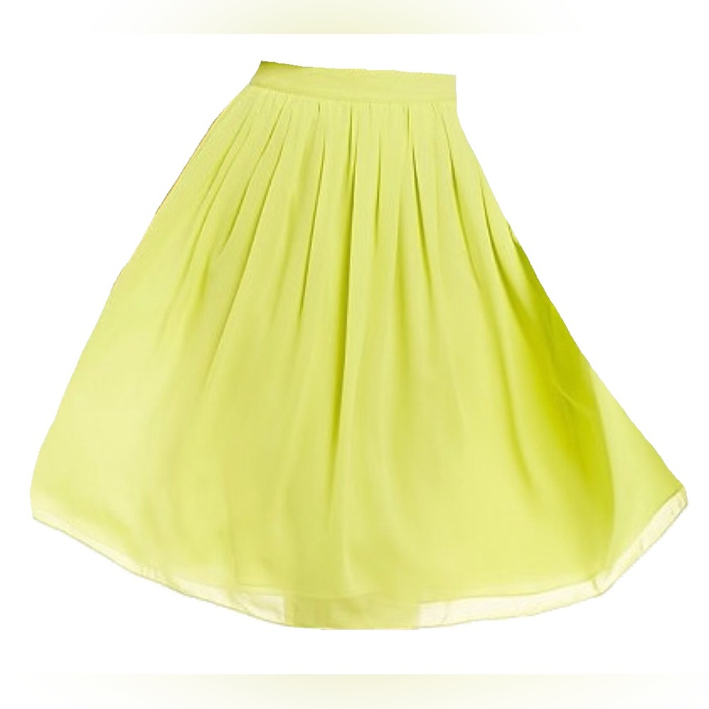Gianni Bini Yellow Pleated A-Line Skirt Size Small